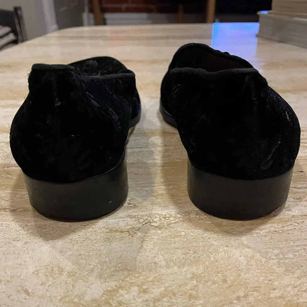 Yves Saint Laurent Italian Made Black Velvet Embroidered Loafers - Picture 5 of 9